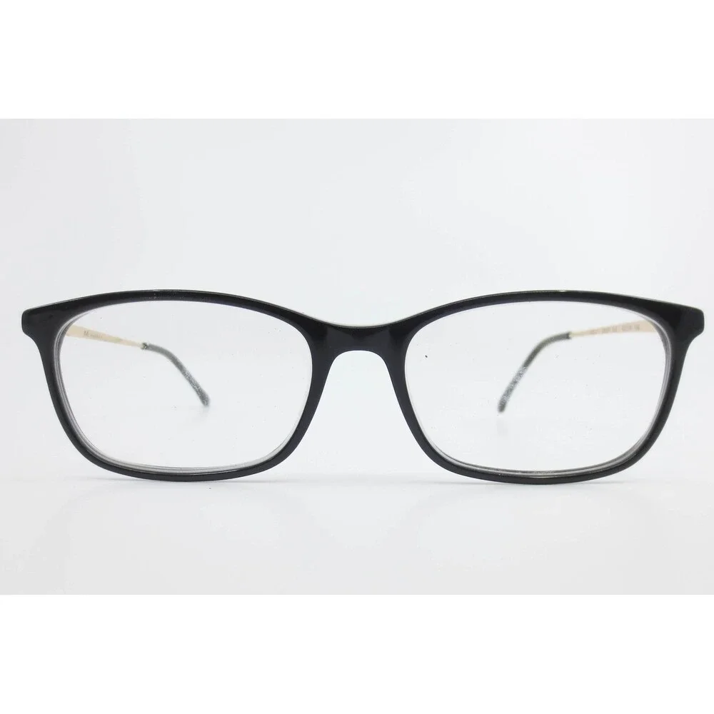 M America MU217 BLK Black Gold Rectangular Eyeglasses Frames 52-16-140